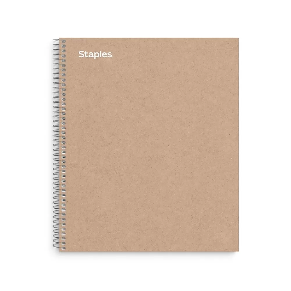 Staples Subject Notebooks<Premium 5-Subject Notebook, 8.5" x 11", College Ruled, 200 Sheets, Brown (TR52122)