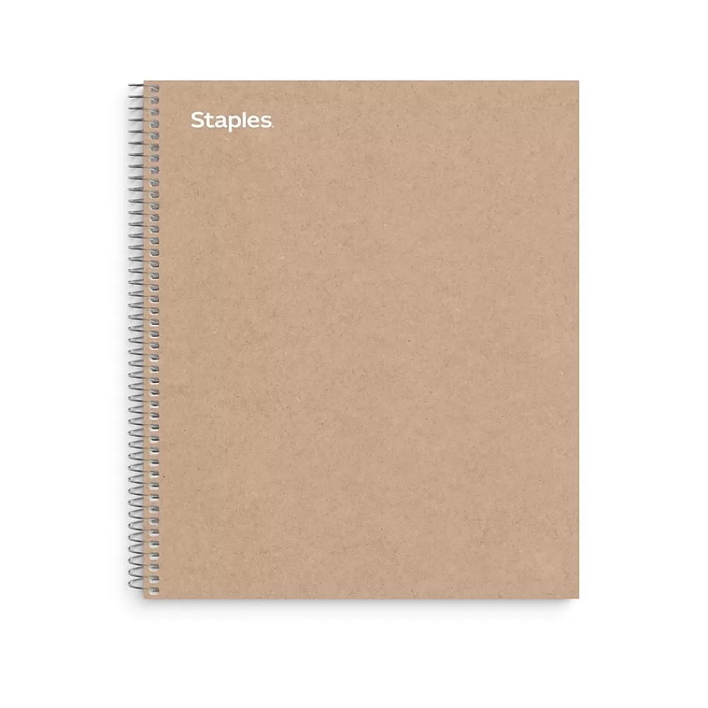 Staples Notebooks<Premium 1-Subject Notebook, 8.5" x 11", College Ruled, 100 Sheets, Brown (TR52121)