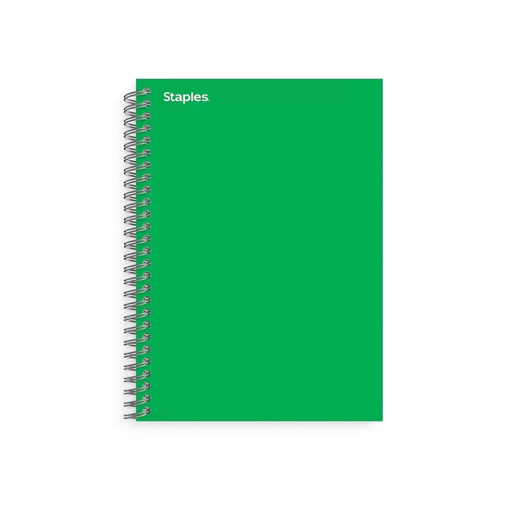 Staples Subject Notebooks<Premium 1-Subject Notebook, 4.38" x 7", College Ruled, 80 Sheets, Reissue Green (TR58350M)