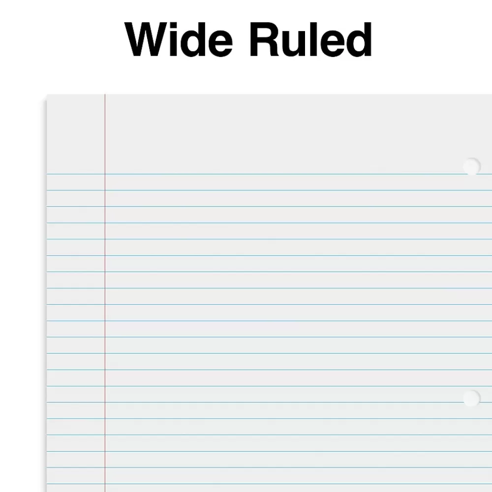 Staples Subject Notebooks<Premium 1-Subject Notebook, 8" x 10.5", Wide Ruled, 100 Sheets, Blue, 12/Carton (TR20957CT)