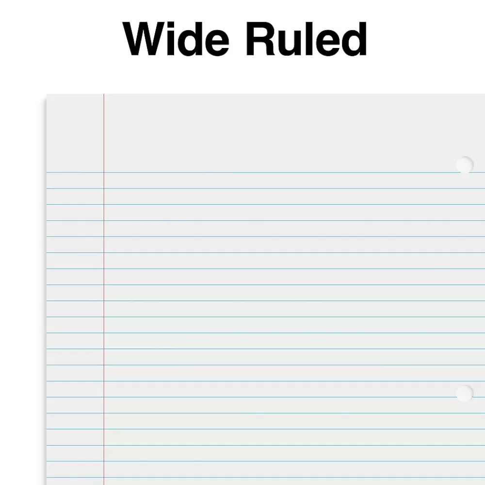 Staples Subject Notebooks<Premium 1-Subject Notebook, 8" x 10.5", Wide Ruled, 100 Sheets, Purple, 12 Notebooks/Carton (TR20960CT)