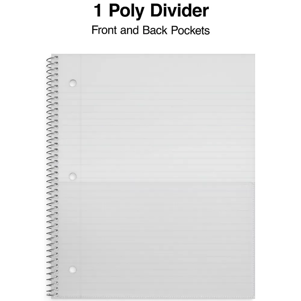 Staples Subject Notebooks<Premium 1-Subject Notebook, 8" x 10.5", Wide Ruled, 100 Sheets, Purple, 12 Notebooks/Carton (TR20960CT)