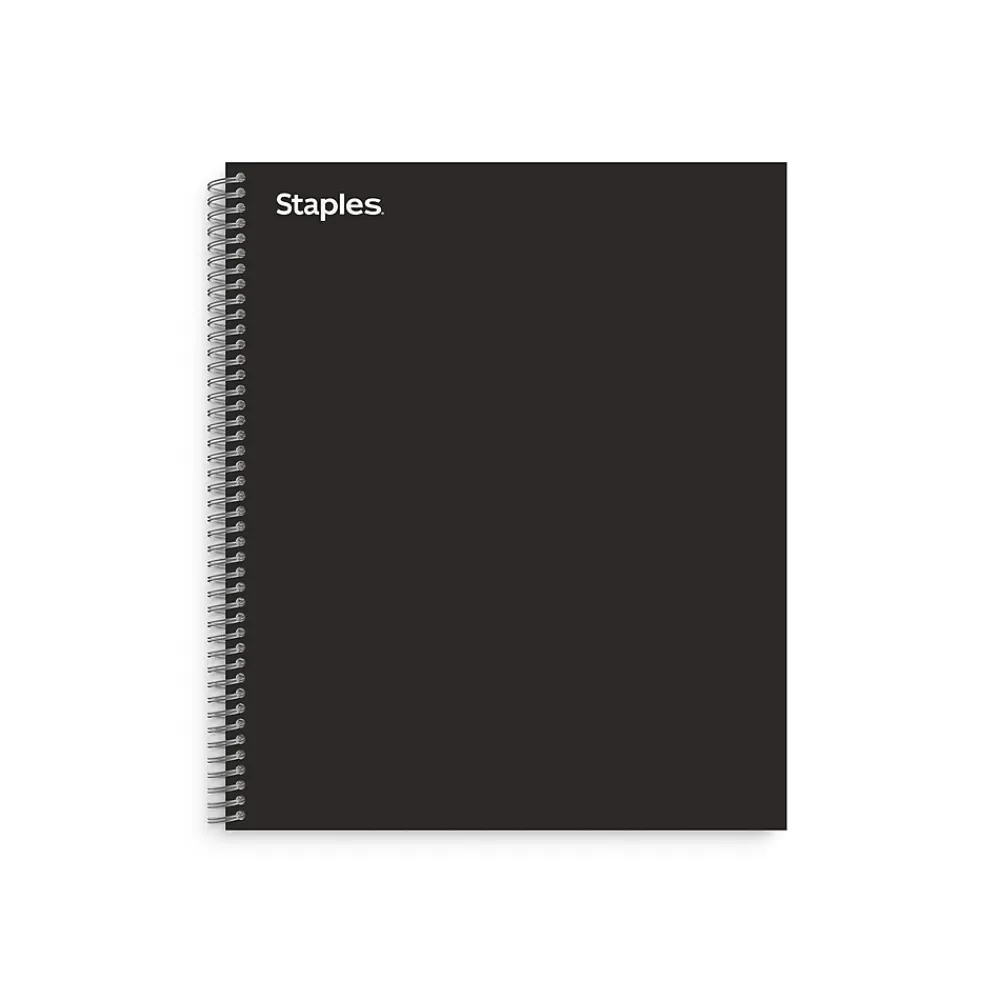Staples Subject Notebooks<® Premium 3-Subject Subject Notebooks, 8.5" x 11", College Ruled, 150 Sheets, Black (TR58359M-CC)