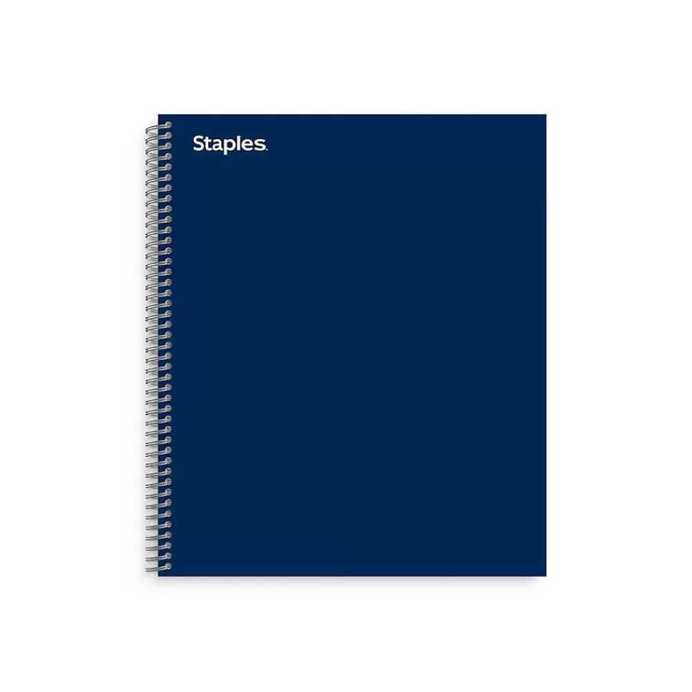 Staples Subject Notebooks<® Premium 1-Subject Subject Notebooks, 8.5" x 11", College Ruled, 100 Sheets, Blue (TR58356M-CC)