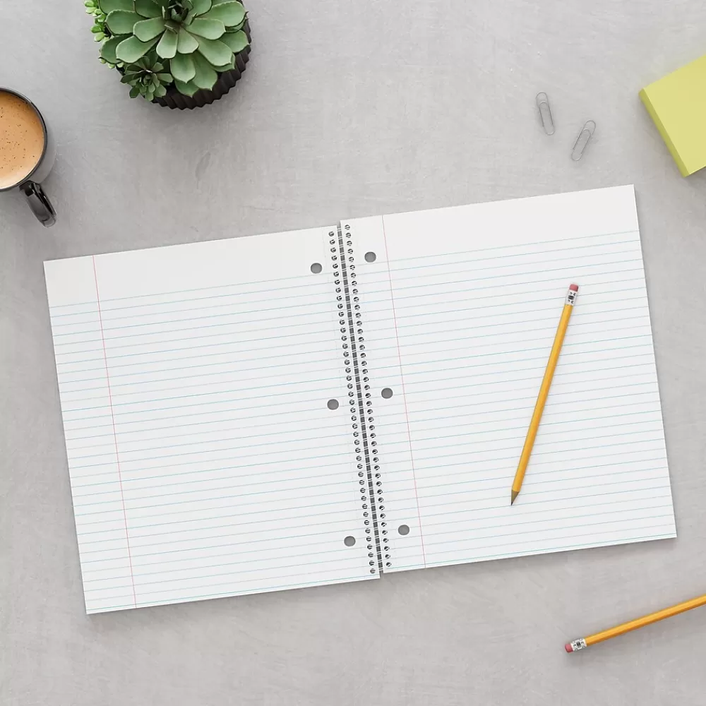 Staples Subject Notebooks<® Premium 1-Subject Subject Notebooks, 8.5" x 11", College Ruled, 100 Sheets, Red (TR58357M-CC)