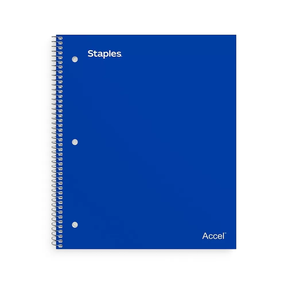 Staples Subject Notebooks<Premium 5-Subject Subject Notebooks, 8.5" x 10.5", Wide Ruled, 200 Sheets, Black (ST58309)
