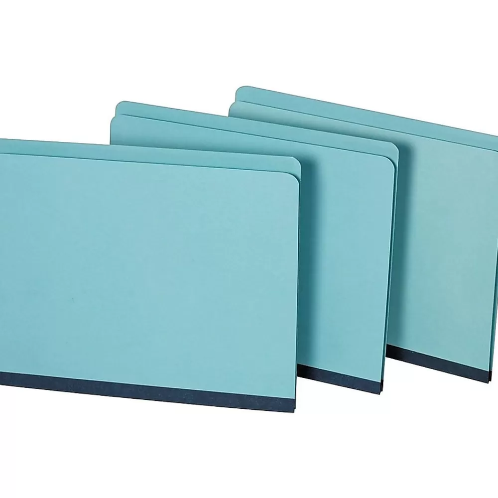 Staples File Folders<Pressboard File Folders, Single Tab, Letter, Blue, 25/Box