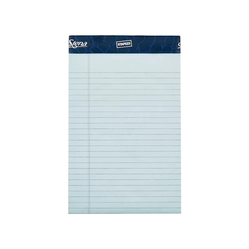 Staples Notepads<Signa Notepads, 5" x 8", Narrow, Assorted Pastel, 50 Sheets/Pad, 6 Pads/Pack (18139/18139STP)