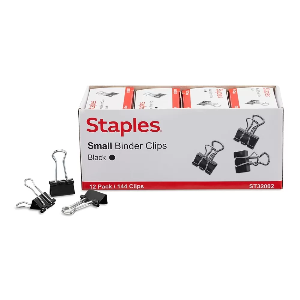 Staples Clips & Fasteners<Small Binder Clips, Small, Black, 2304/Carton (32002)