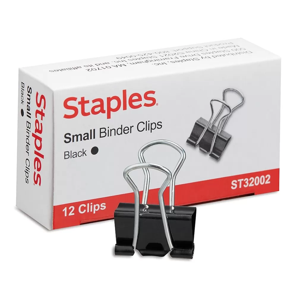 Staples Clips & Fasteners<Small Binder Clips, Small, Black, 2304/Carton (32002)