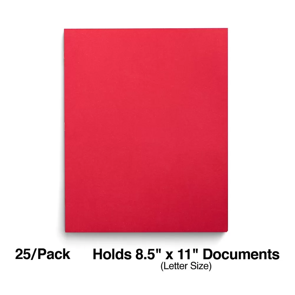 Staples Pocket Folders<Smooth 2-Pocket Paper Folder with Fasteners, , 25/Box (50772/27540-CC)