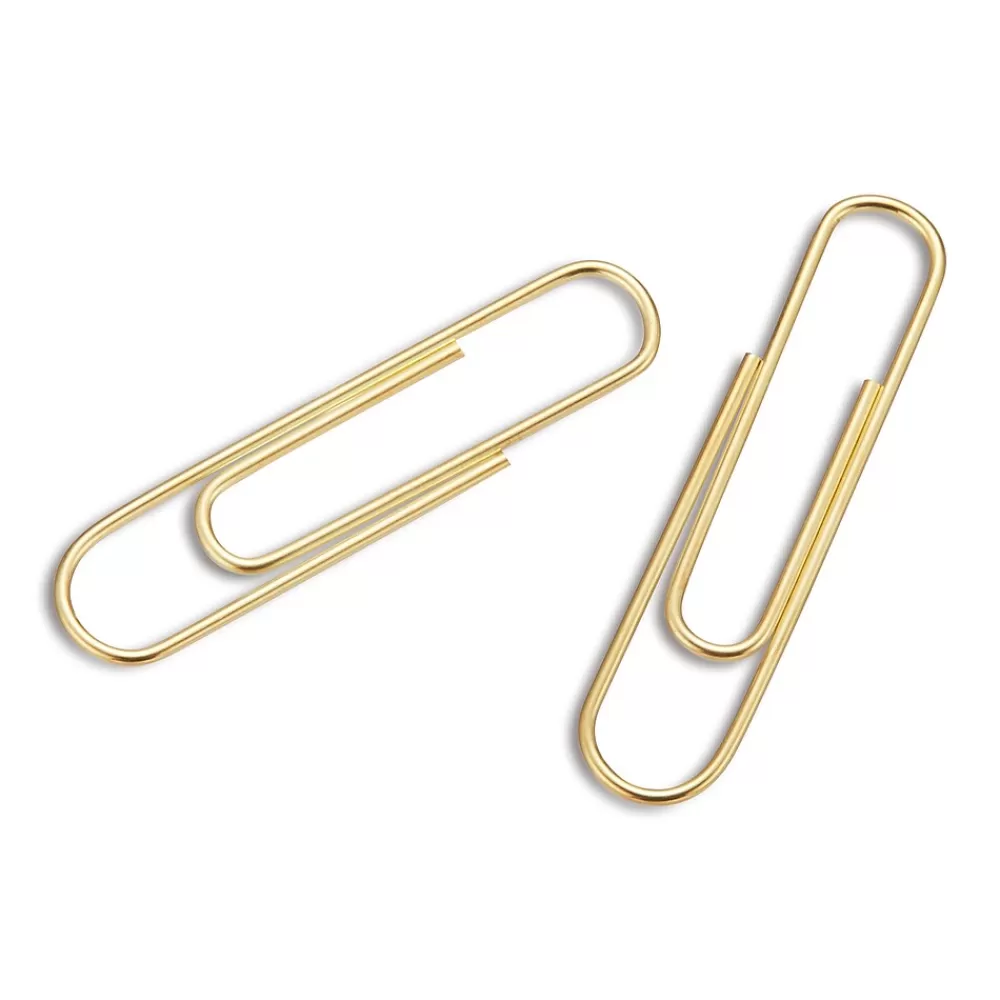 Staples Clips & Fasteners<Standard Paper Clips, Gold, 100/PK (21382)