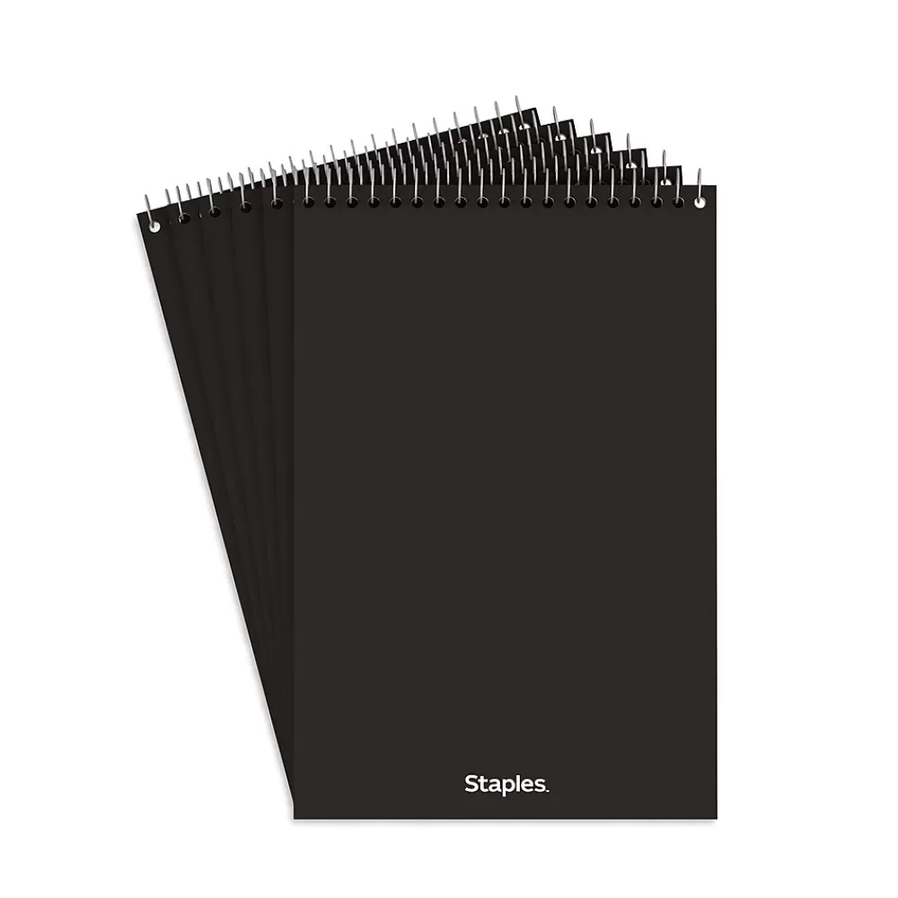 Staples Notepads<Steno Pads, 6" x 9", Graph Ruled, White, 80 Sheets/Pad, 6 Pads/Pack (ST57352)