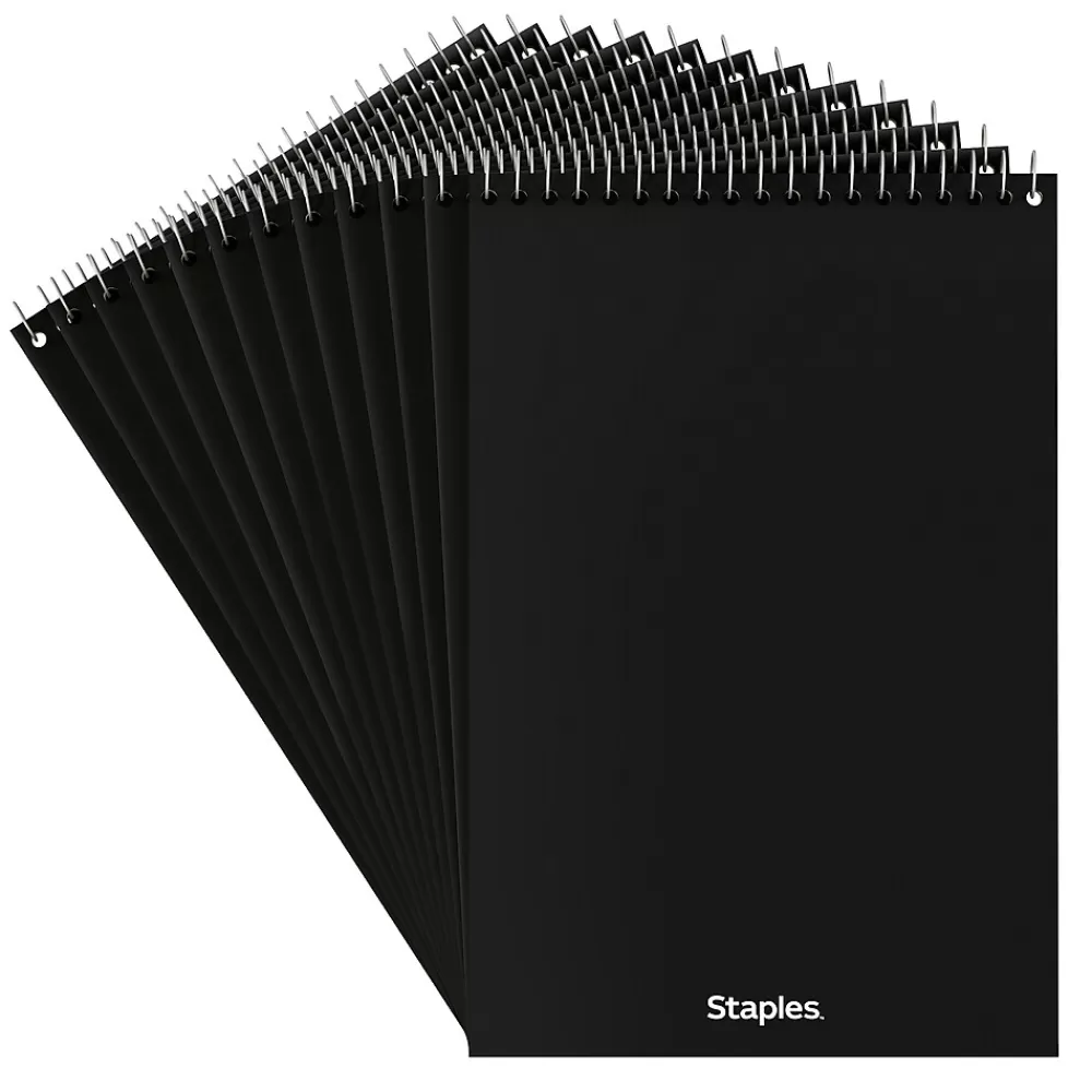 Staples Notepads<Steno Pads, 6" x 9", Gregg Ruled, Green, 80 Sheets/Pad, Dozen Pads/Pack (ST57353)