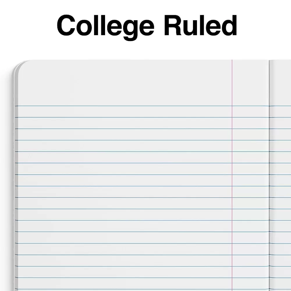 Staples Notebooks<1-Subject Composition Notebooks, 7.5" x 9.75", College Ruled, 100 Sheets, Assorted Colors, 48/Carton (TR55063MCT)