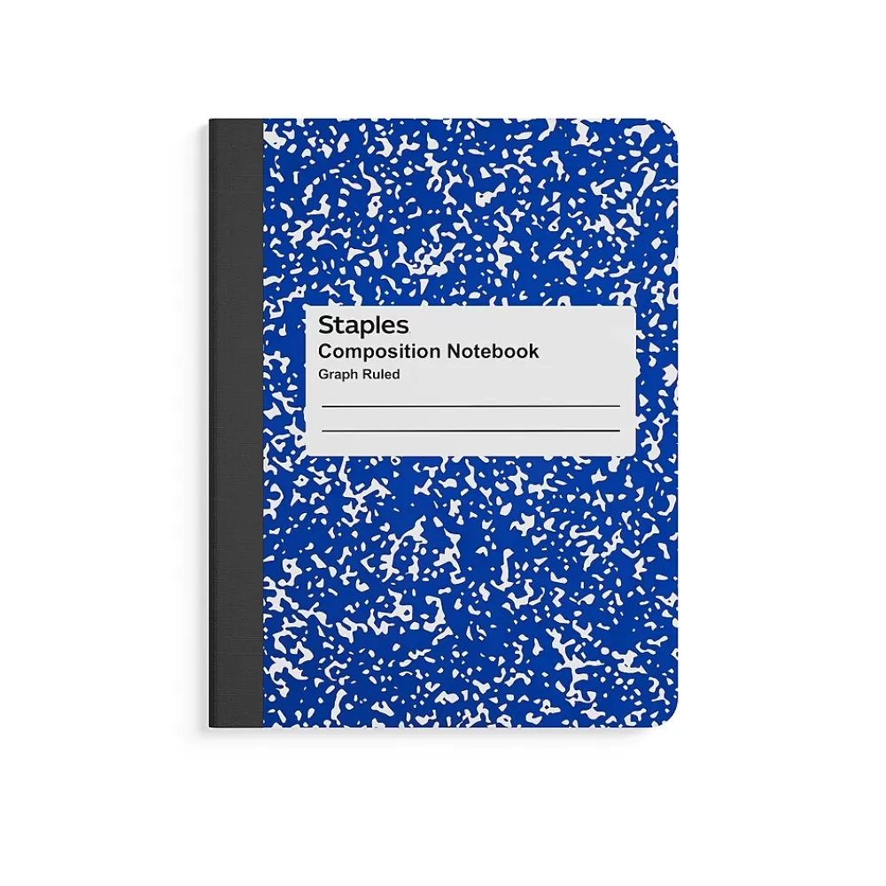 Staples Composition Notebooks<1-Subject Composition Notebooks, 7.5" x 9.75", Graph Ruled, 80 Sheets, /White (ST55070C)
