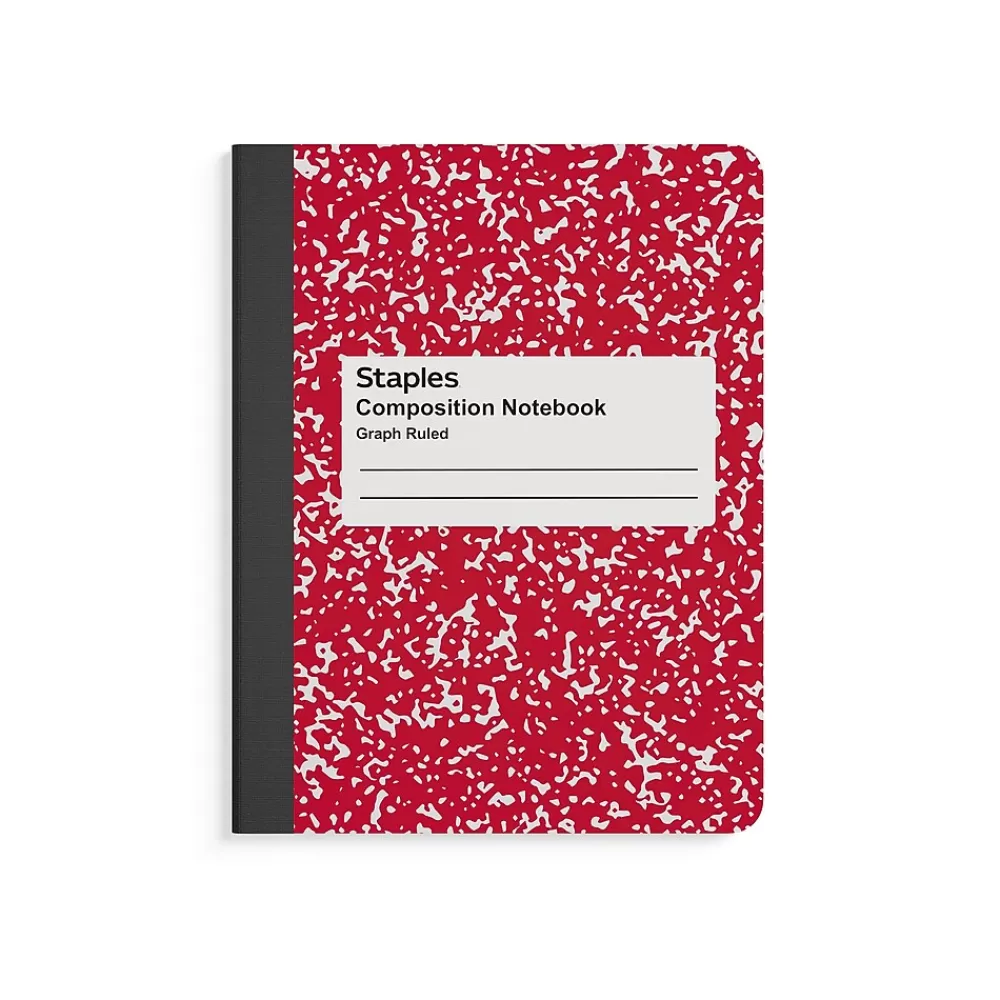 Staples Composition Notebooks<® 1-Subject Composition Notebooks, 7.5" x 9.75", Specialty Ruled, 100 Sheets, Green (11624-CC)