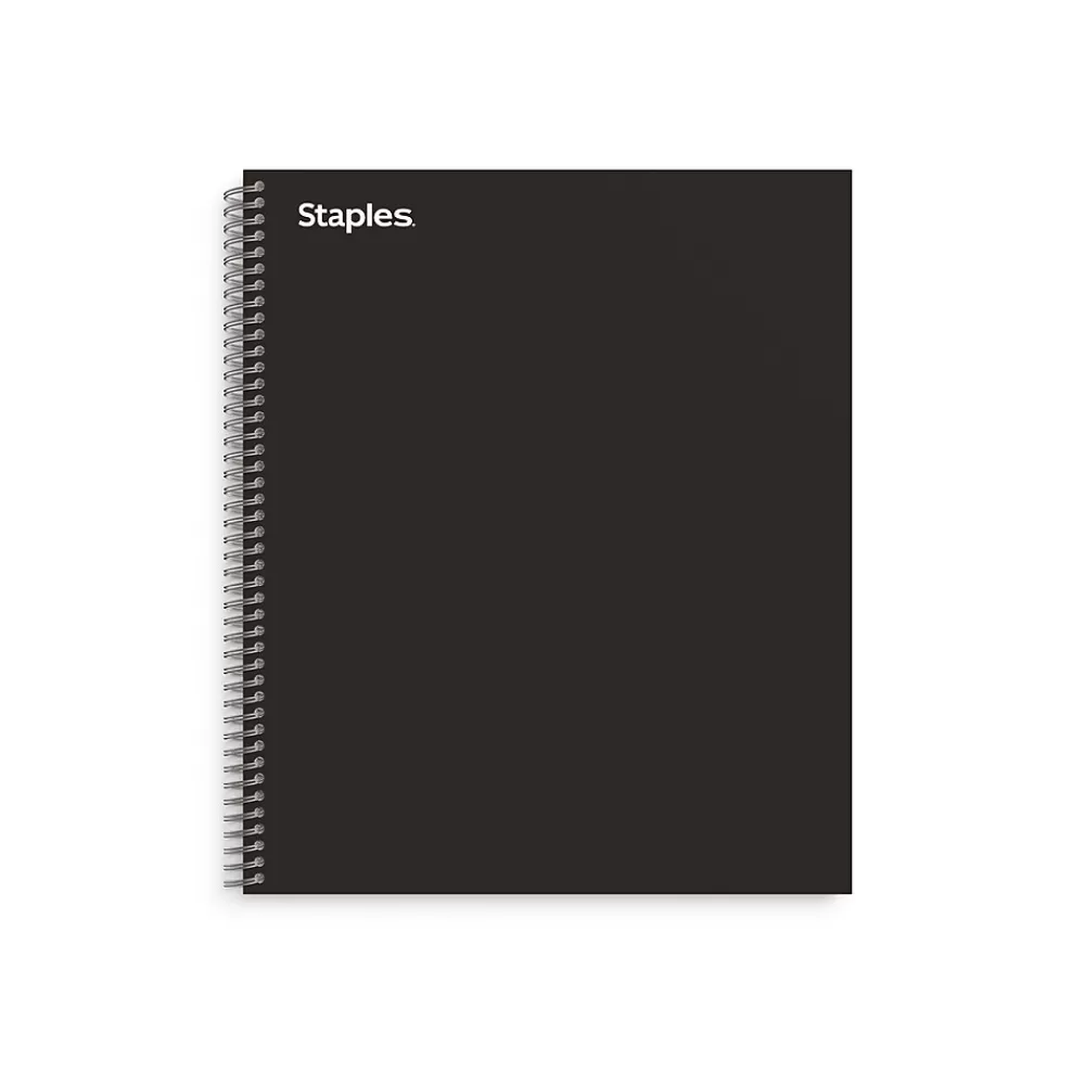 Staples Subject Notebooks<5-Subject Notebook, 8.5" x 11", College Ruled, 200 Sheets, Black (TR58363)