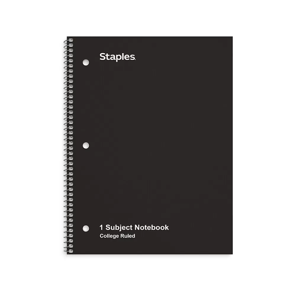 Staples Subject Notebooks<1-Subject Notebook, 8" x 10.5", College Ruled, 70 Sheets, (TR27499)