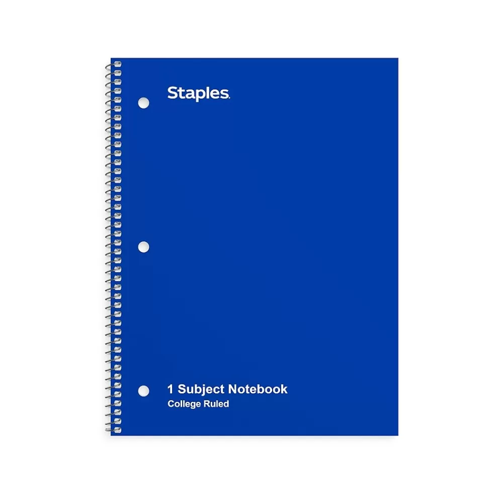 Staples Subject Notebooks<1-Subject Notebook, 8" x 10.5", College Ruled, 70 Sheets, (TR27500)