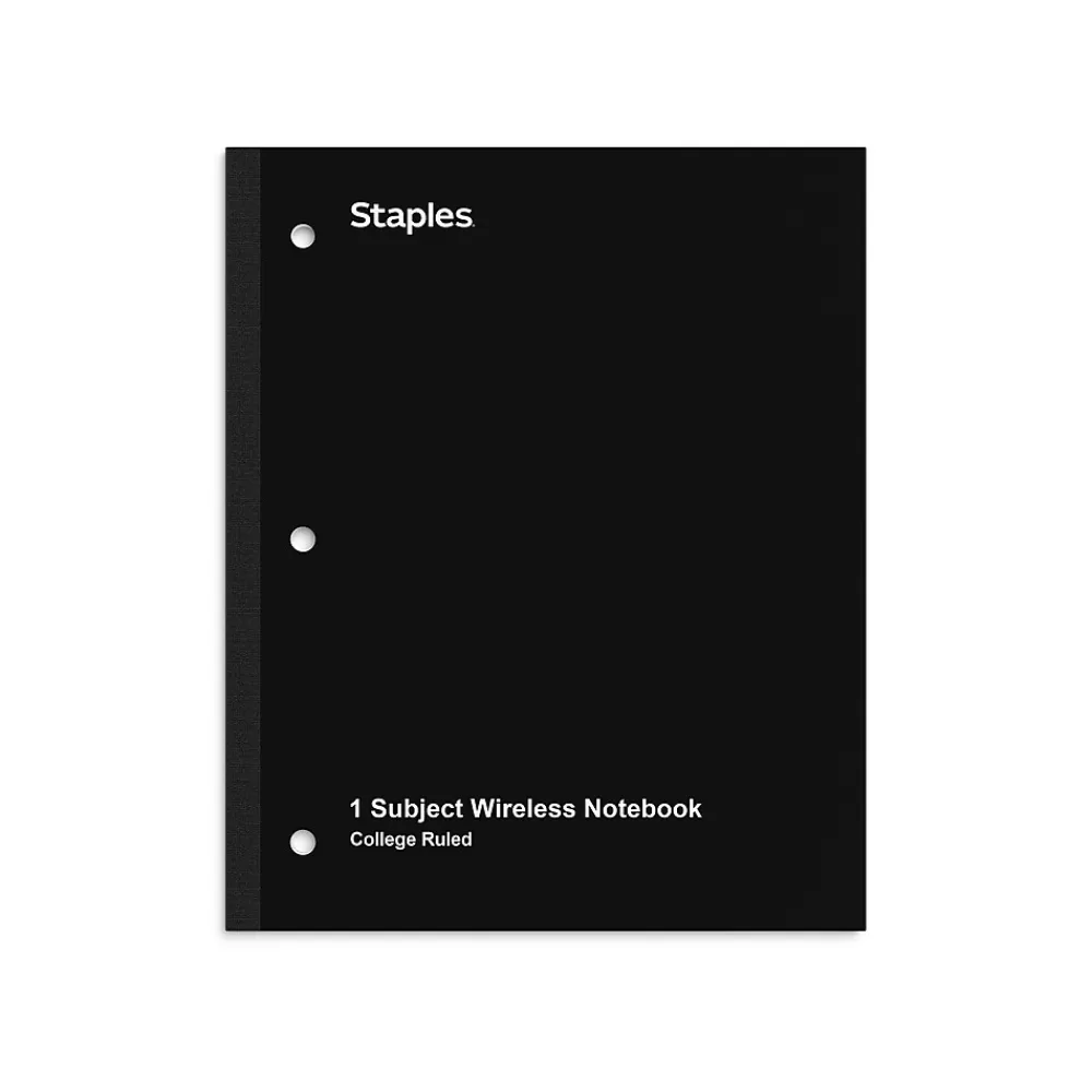 Staples Subject Notebooks<® 1-Subject Subject Notebooks, 8.5" x 11", College Ruled, 100 Sheets, Assorted (27628/54896)