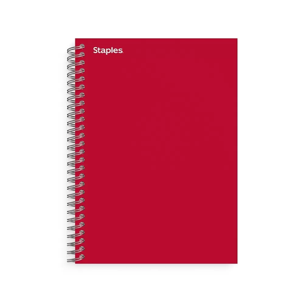 Staples Subject Notebooks<® 1-Subject Subject Notebooks, 5" x 7", College Ruled, 100 Sheets, Assorted (83357)