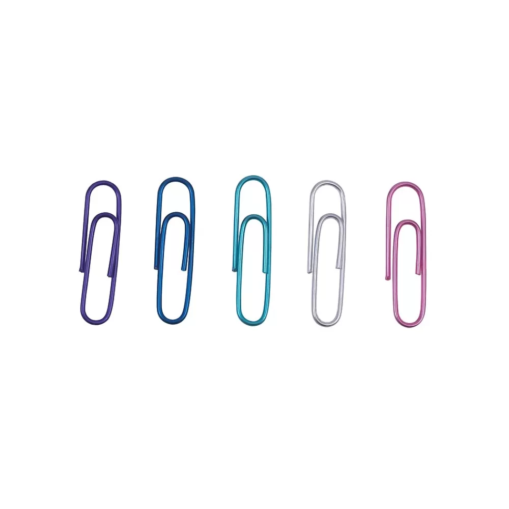 Staples Clips & Fasteners<® Translucent Paper Clips, #2 Sized, Assorted Colors, 600/Pack (28702)