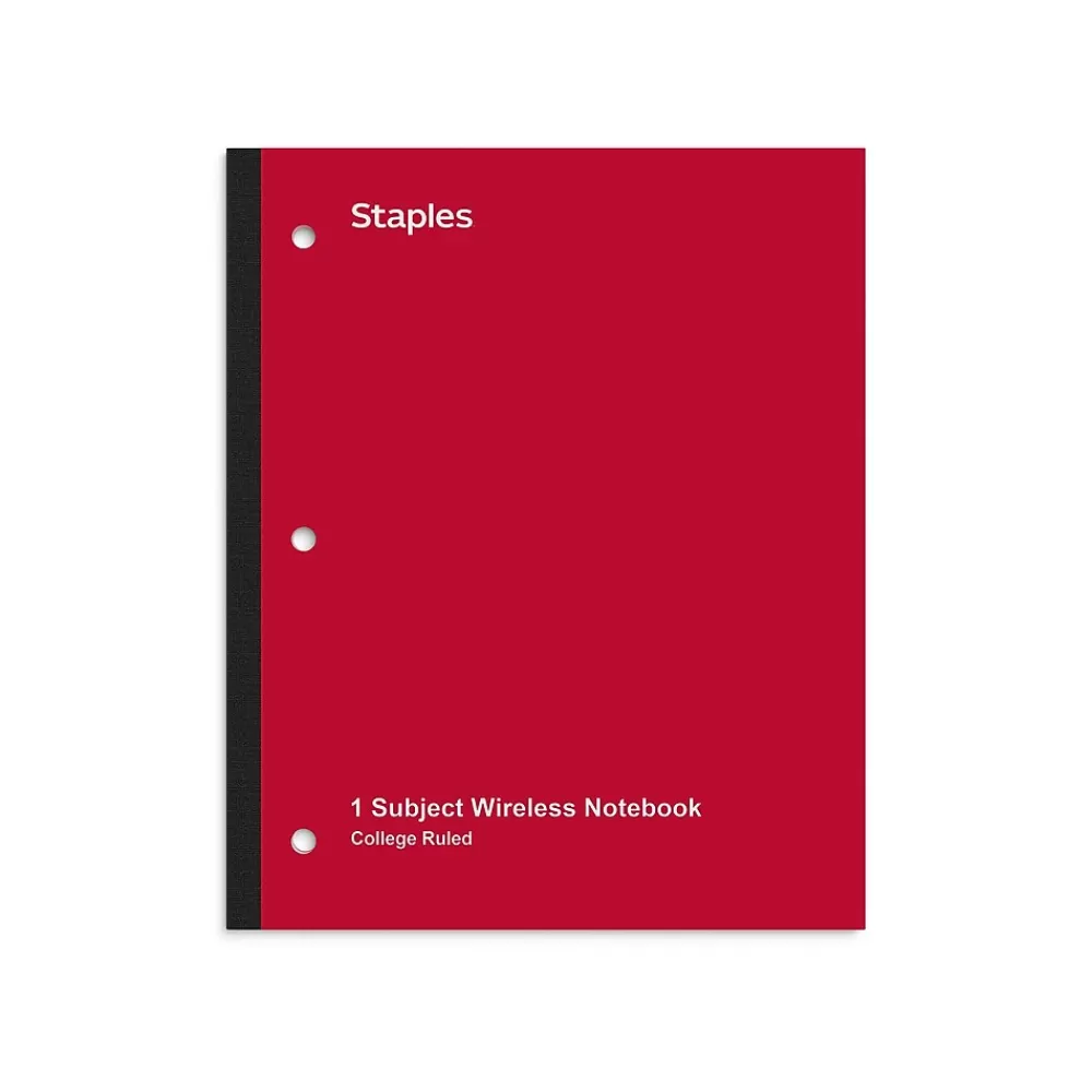 Staples Subject Notebooks<Wireless 1-Subject Notebook, 8.5" x 11", College Ruled, 80 Sheets, (ST58379)