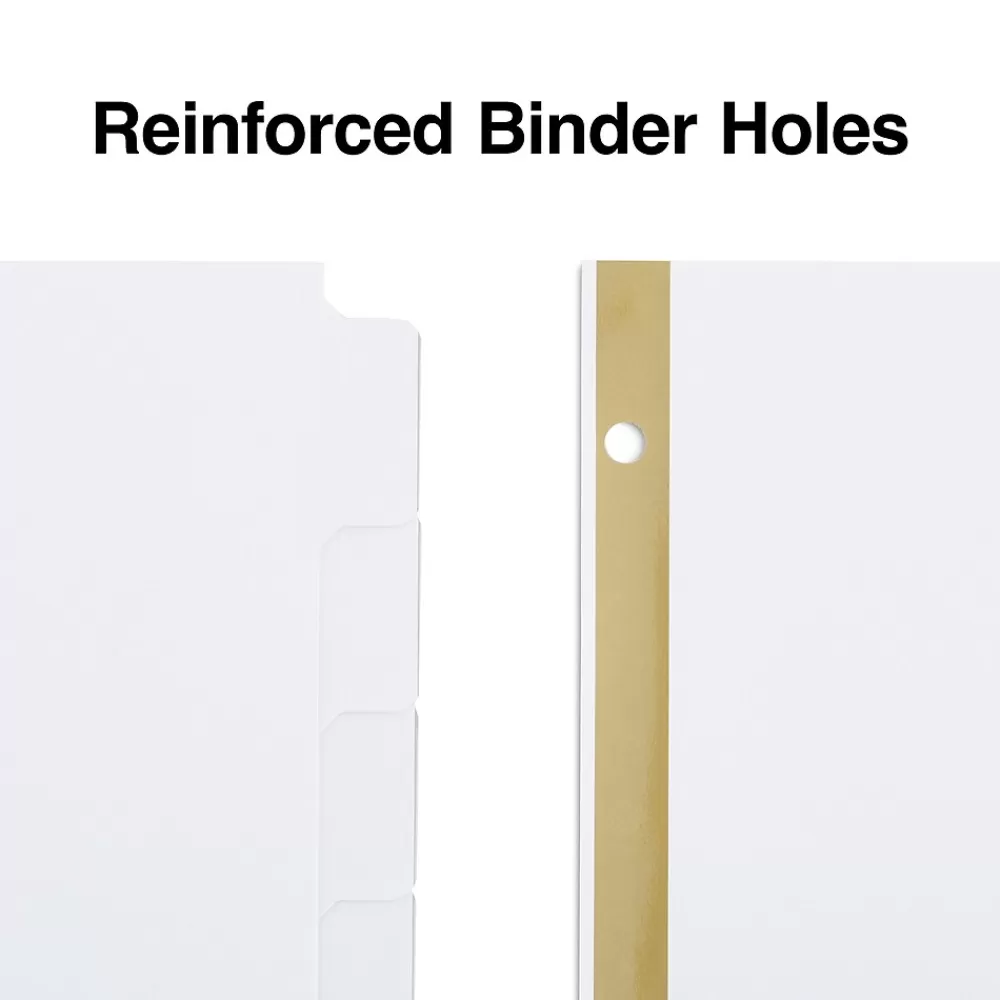 Staples Dividers<Write-On Write & Erase Paper Divider, 8 Tabs, White/White Tabs, 4 Sets (13510/23178)