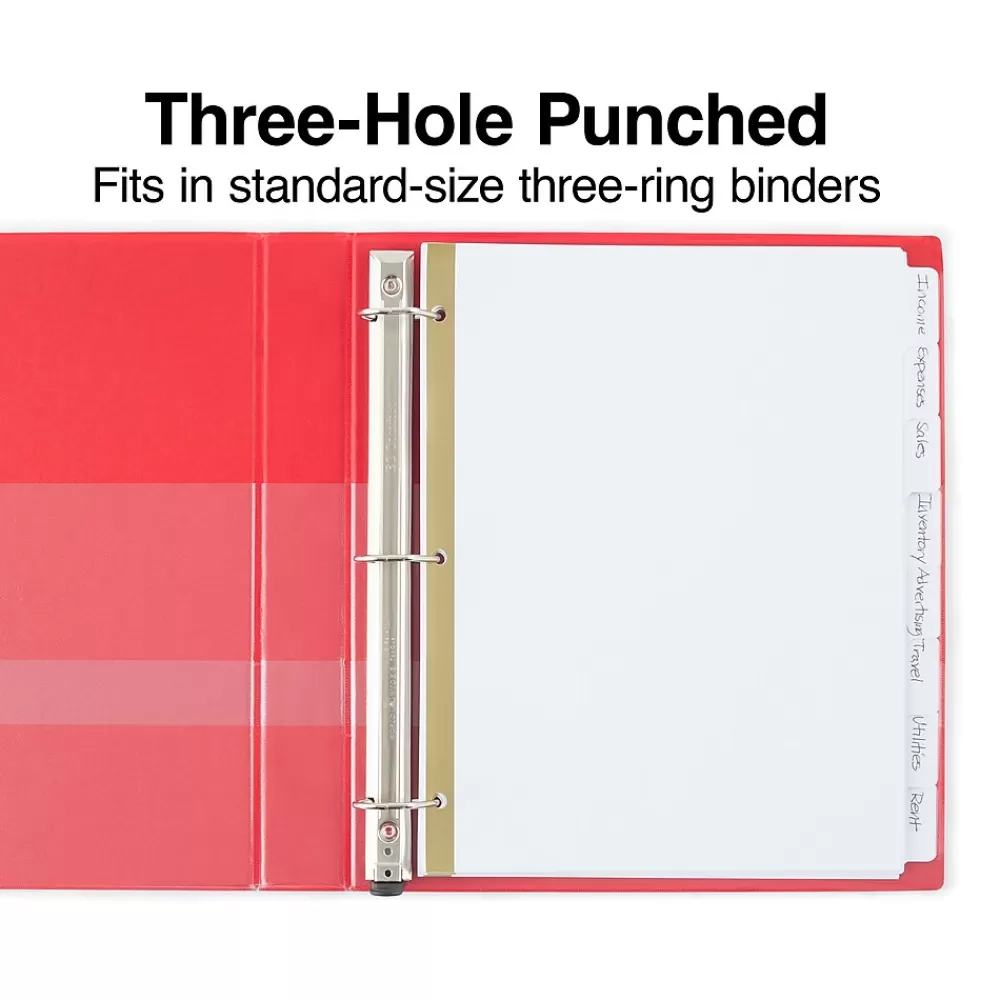 Staples Dividers<Write-On Write & Erase Paper Divider, 8 Tabs, White/White Tabs, 4 Sets (13510/23178)