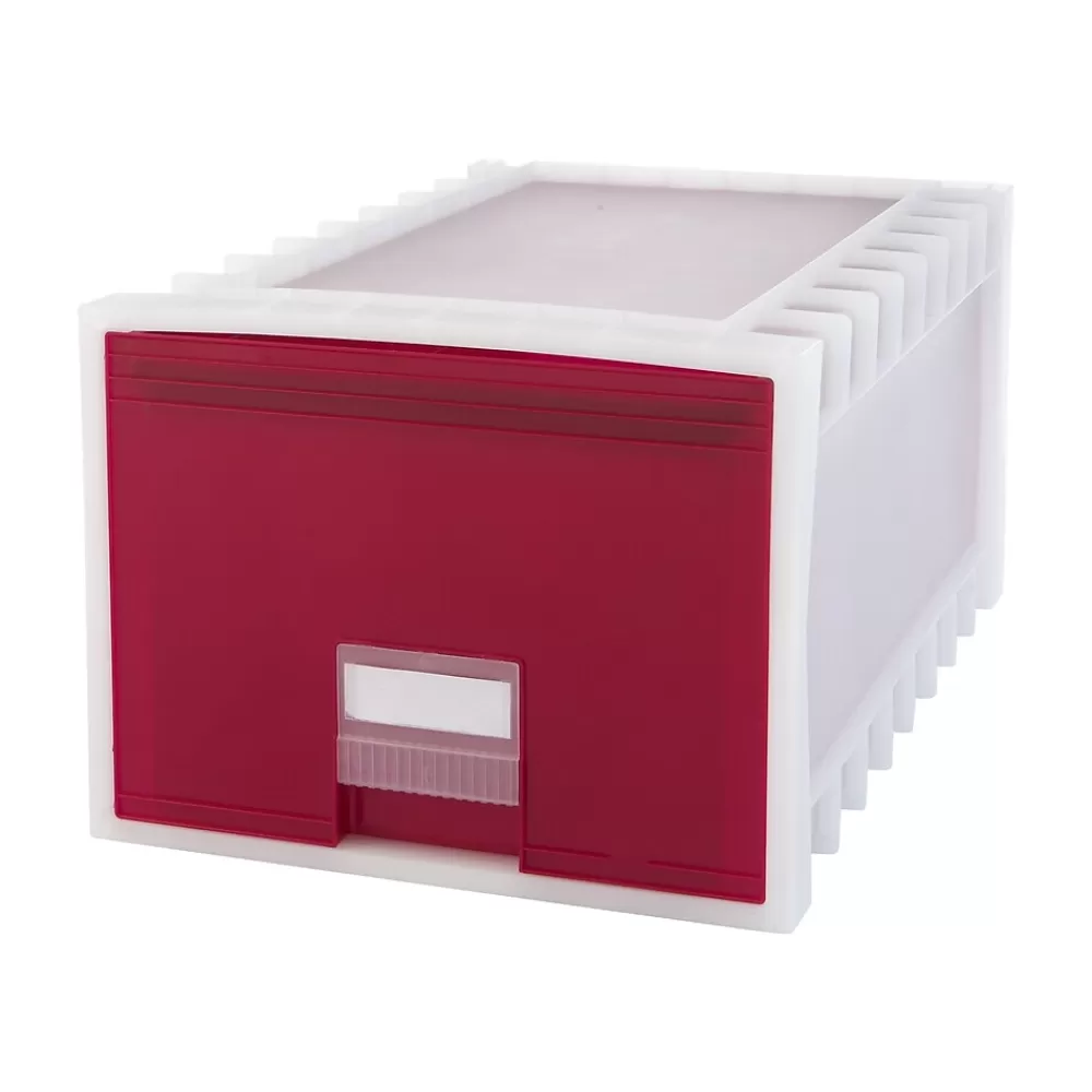 Storex File Storage<Plastic Drawer, Letter/Legal Size, Red (61105U01C)