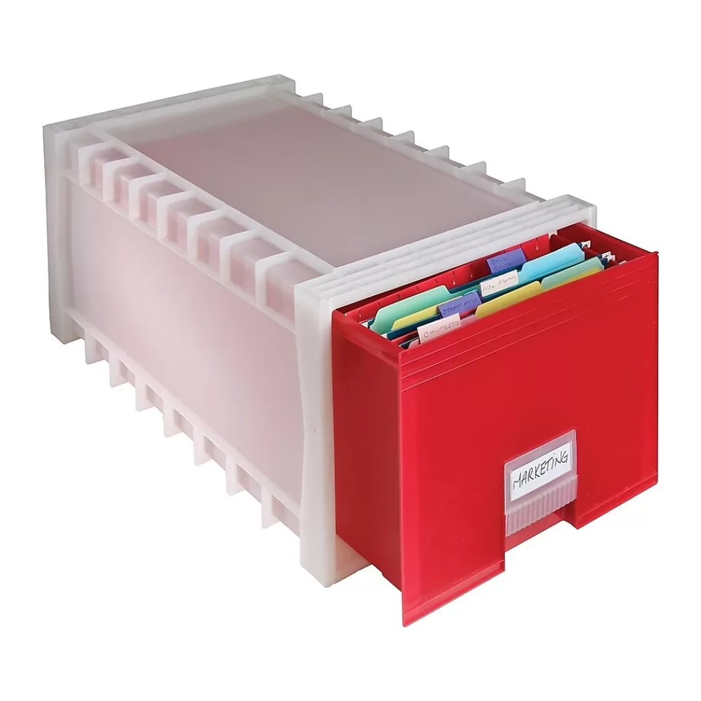 Storex File Storage<Plastic Drawer, Letter/Legal Size, Red (61105U01C)