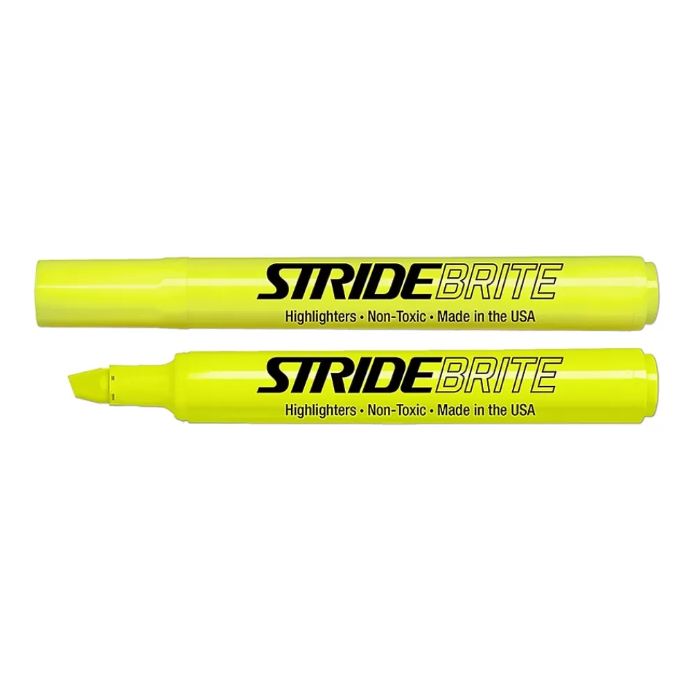 Stride Highlighters<Brite Tank Highlighter, Chisel Tip, Yellow, 12/Box (42005)