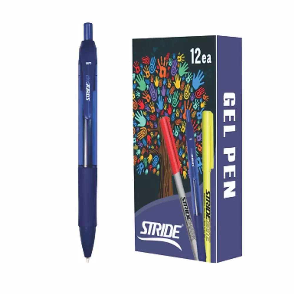 Stride Pens<Rio Retractable Gel Pen, Medium Point, Blue Ink, Dozen (52002)