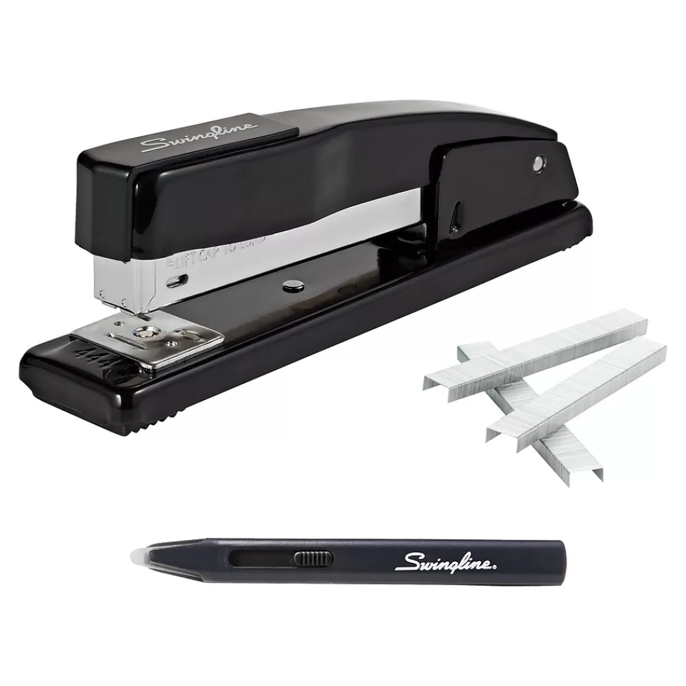 Swingline Staplers<Commercial Desktop Stapler, 20-Sheet Capacity, Black, 5000 Staples (S7044401STP)