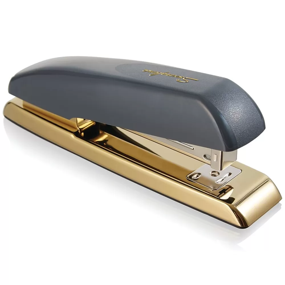 Swingline Staplers<Durable Desktop Stapler, 20-Sheet Capacity, Gray/Gold (64703)