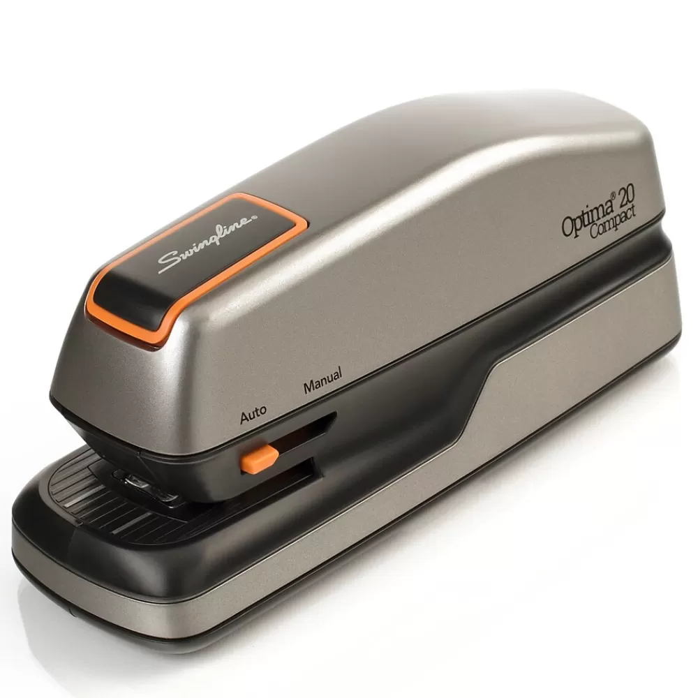 Swingline Staplers<Optima 20 Compact Stapler, 20-Sheet Capacity, Staples Included, Gray/Silver (48207)