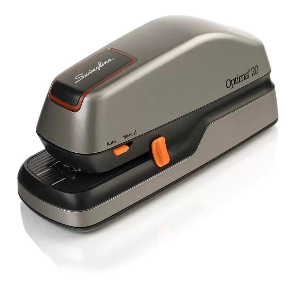 Swingline Staplers<Optima 20 Electric Desktop Stapler, 20-Sheet Capacity, Gray/Silver (48208)