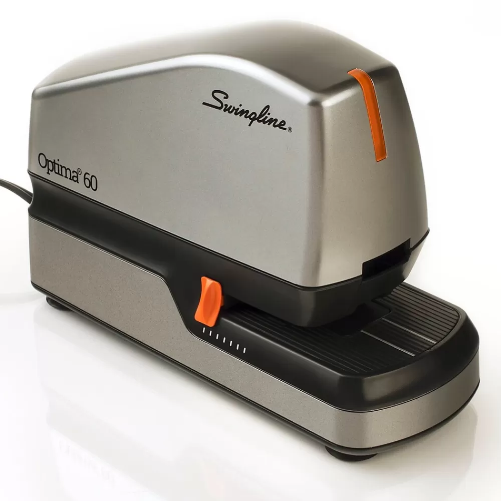 Swingline Staplers<Optima 60 Electric Desktop Stapler, 60-Sheet Capacity, Staples Included, Gray/Silver (48210)