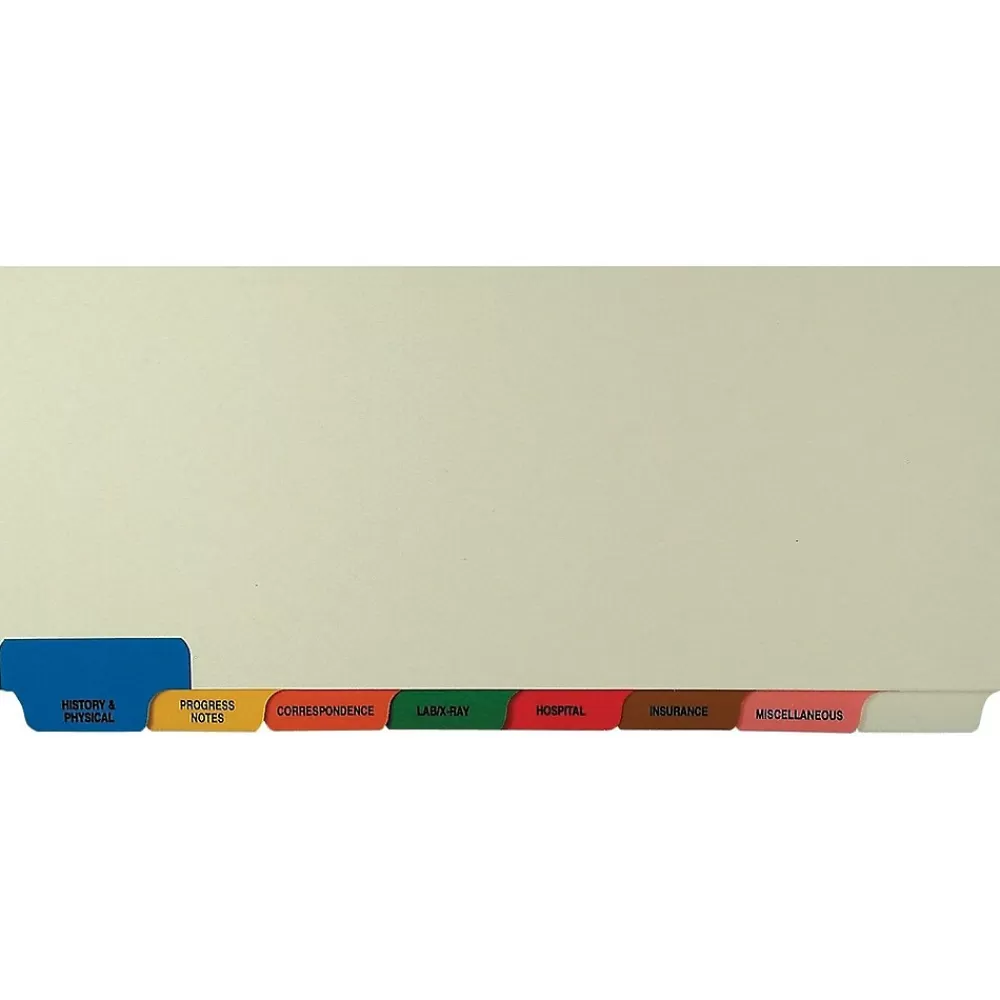 Tabbies Dividers<Bottom Tab Patient Chart Index Divider Set, 8-Tab, Ivory, 40/Box (54500)