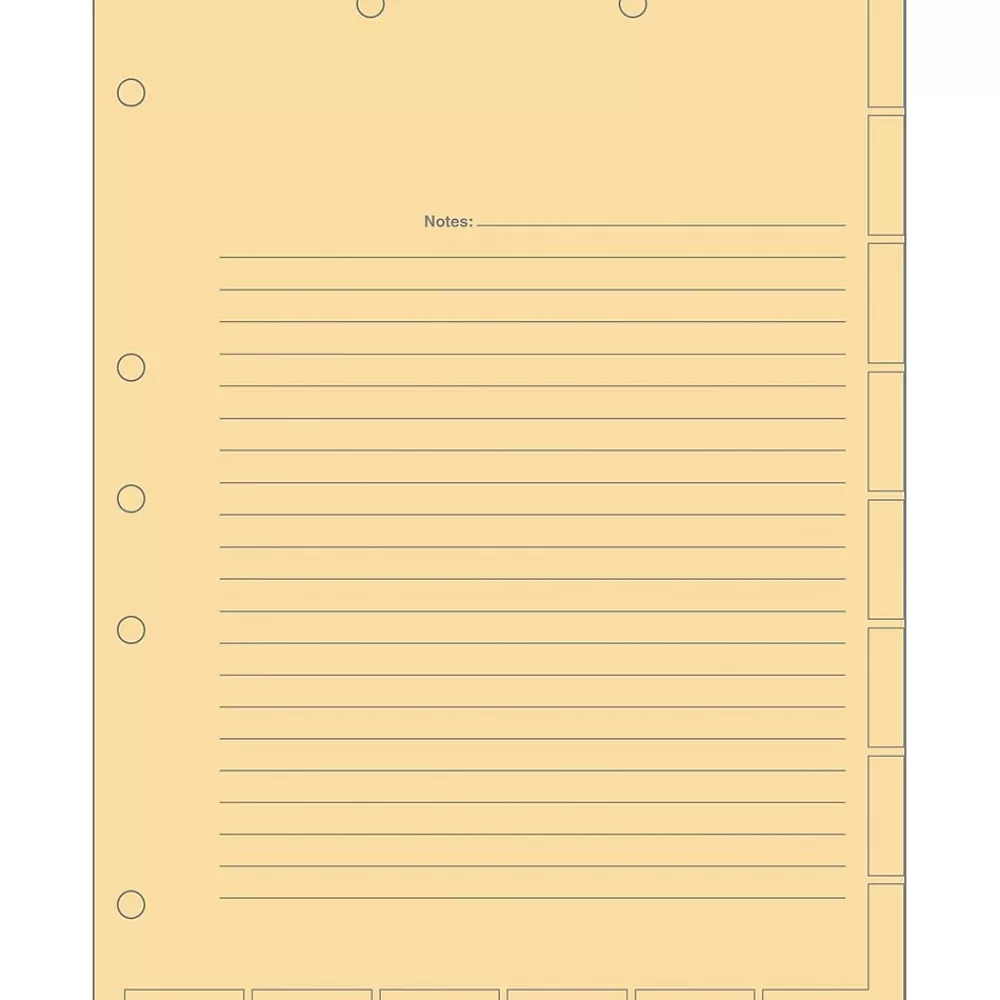 Tabbies Dividers<® Medical Chart Index Divider Sheets, Ruled, Manila, 8 1/2" x 11", 400/Bx