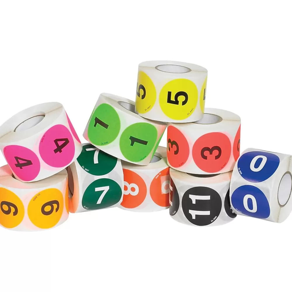 Tape Logic Labels<2" Circle Easy Order Packs Numbers (1-10) Pre Printed Inventory Label, 10/Case