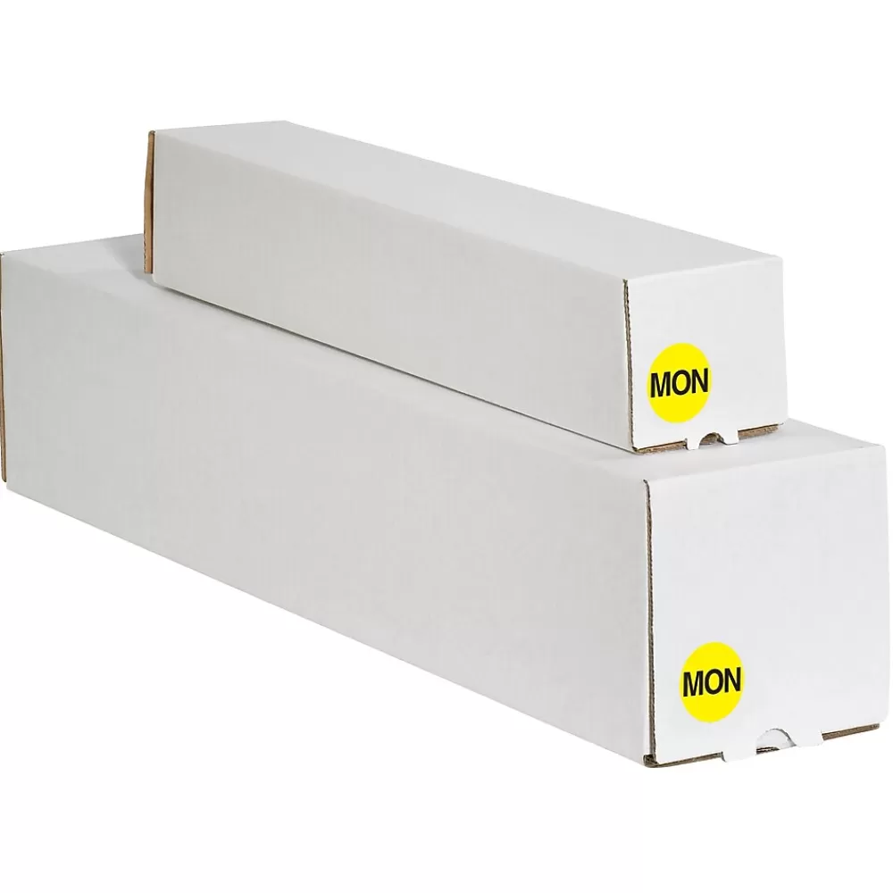 Tape Logic Labels<1" Circle "MON" Days of the Week Label, Fluorescent Yellow, 500/Roll