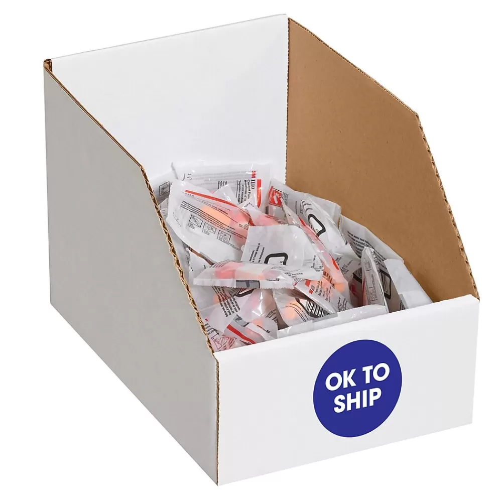 Tape Logic Labels<2" Circle "OK To Ship" Pre Printed Inventory Label, Blue, 500/Roll