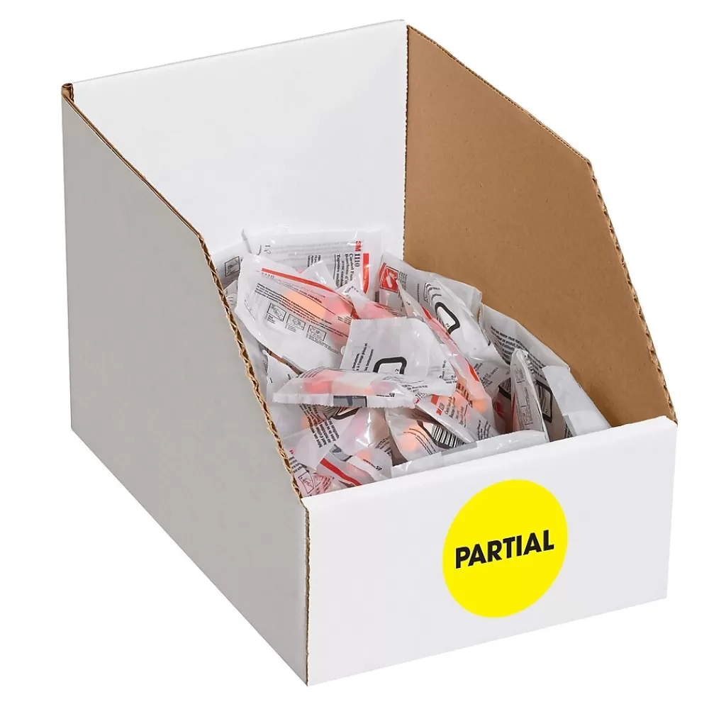 Tape Logic Labels<2" Circle "Partial" Inventory Label, Fluorescent Yellow, 500/Roll