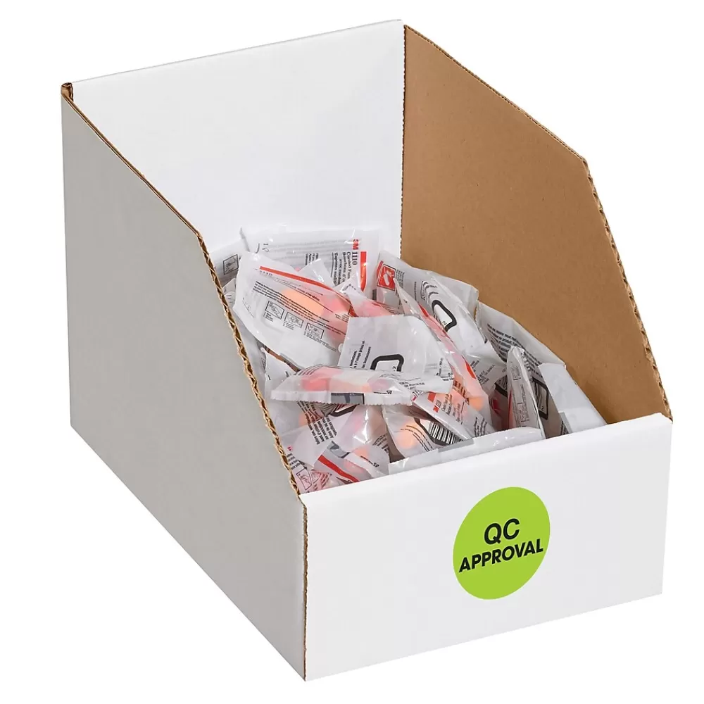 Tape Logic Labels<1" Circle "QC Approval" Label, Fluorescent Green, 500/Roll