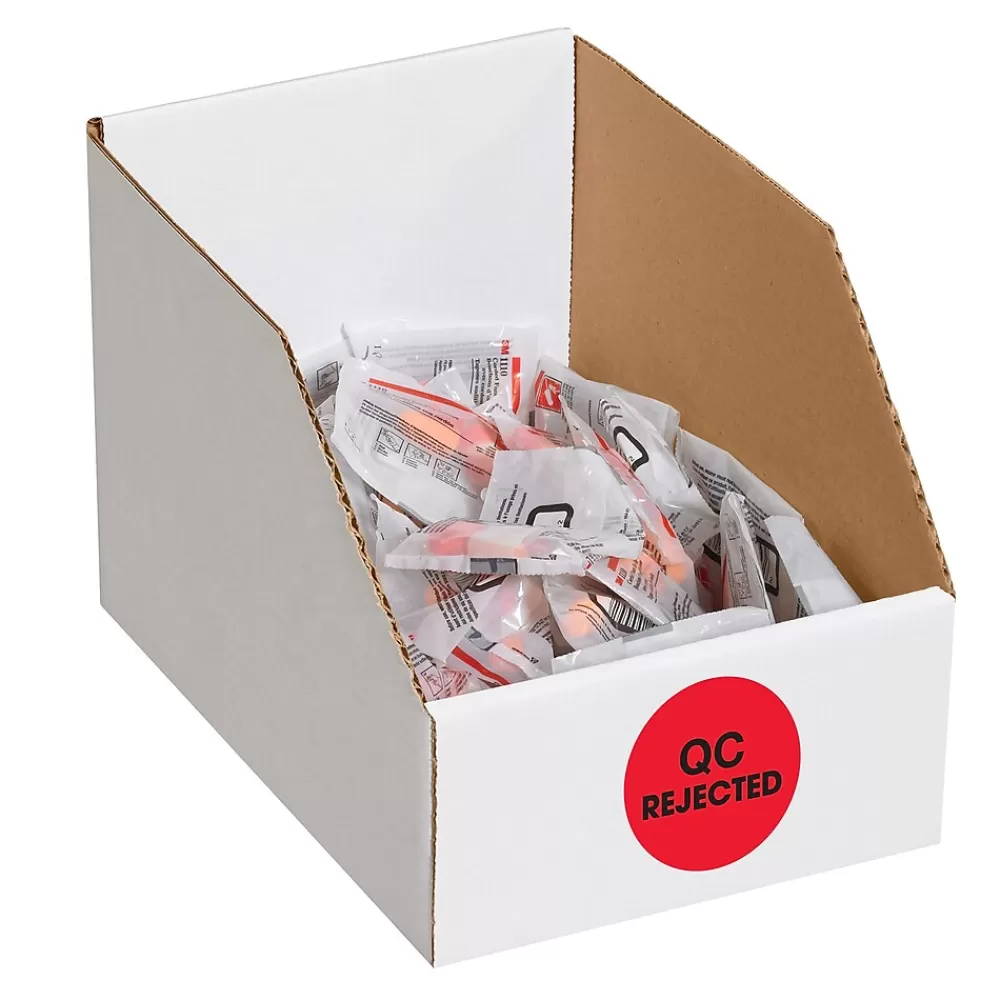 Tape Logic Labels<2" Circle "QC Rejected" Label, Fluorescent Red, 500/Roll
