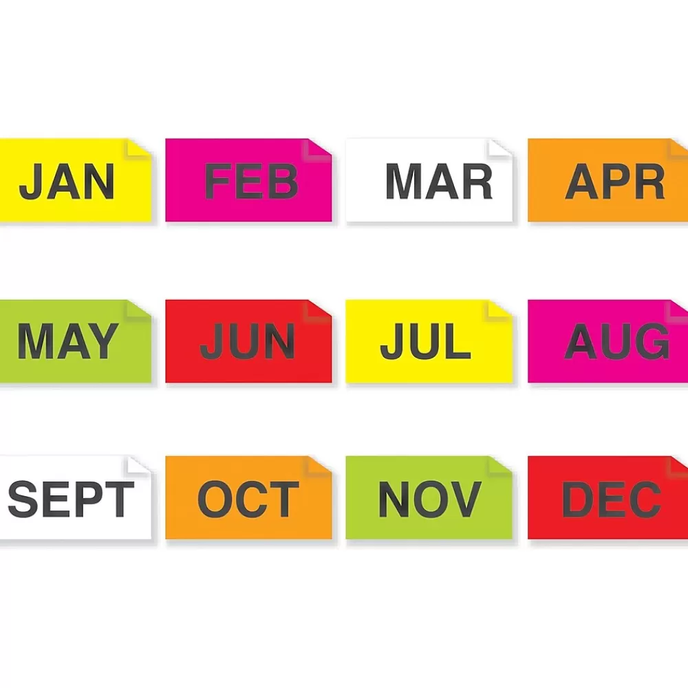 Tape Logic Labels<3" x 2" Rectangle Easy Order Packs Months of The Year Label, 500/Roll