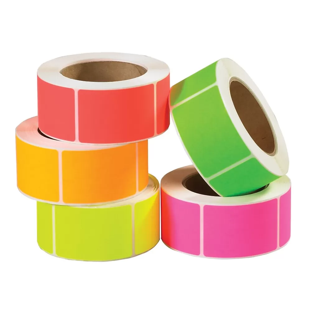 Tape Logic Labels<2" x 4" Rectangle Fluorescent Inventory Label, 5000/Pack