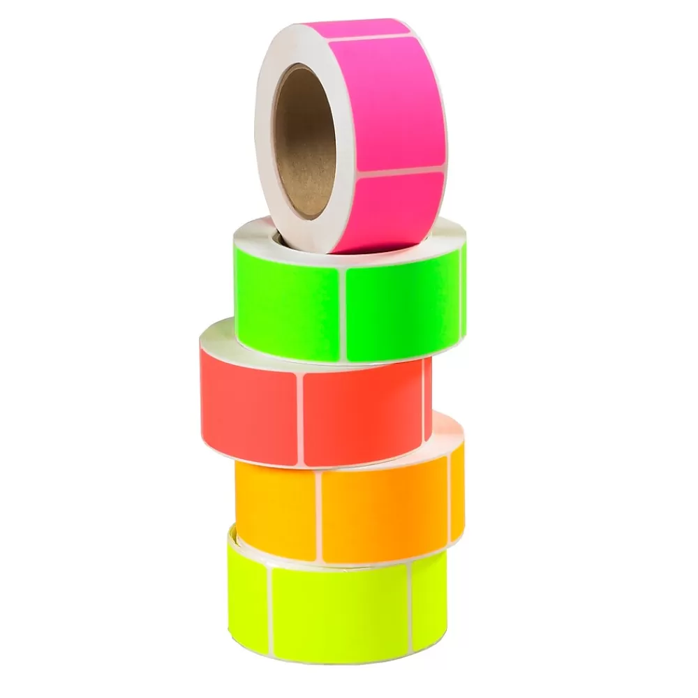 Tape Logic Labels<2" x 4" Rectangle Fluorescent Inventory Label, 5000/Pack